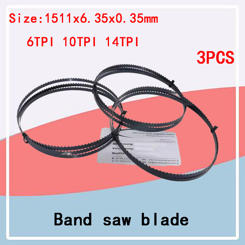 Woodworking Bandsaw - 3pcs Wood Bandsaw Blade 1511x6.35x0.35 6T