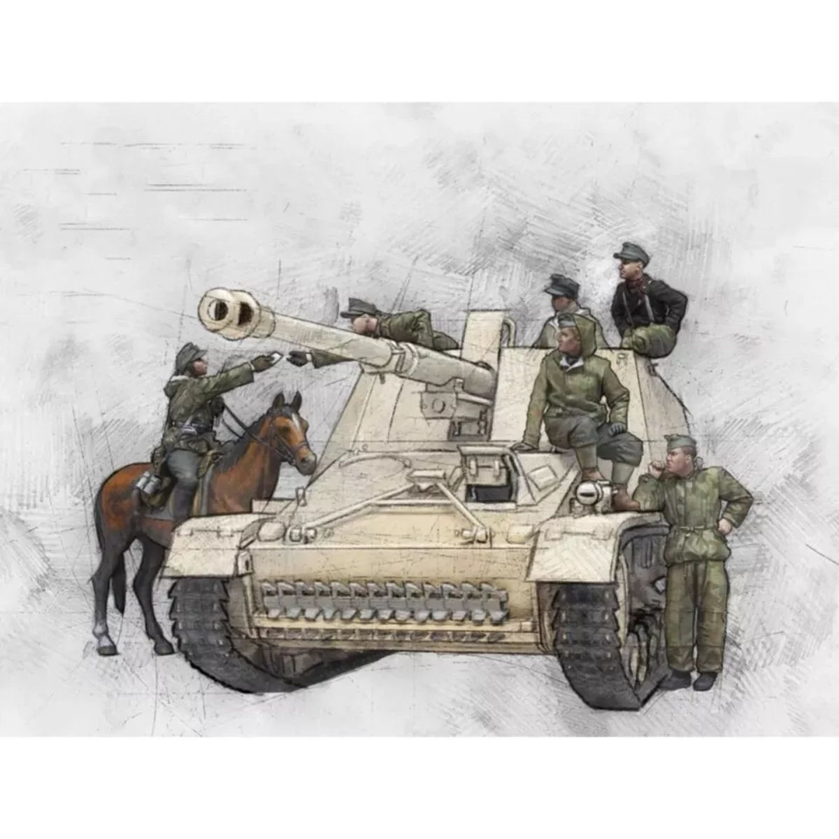 Woodworking Horse - 1/35 resin soldier model GK military