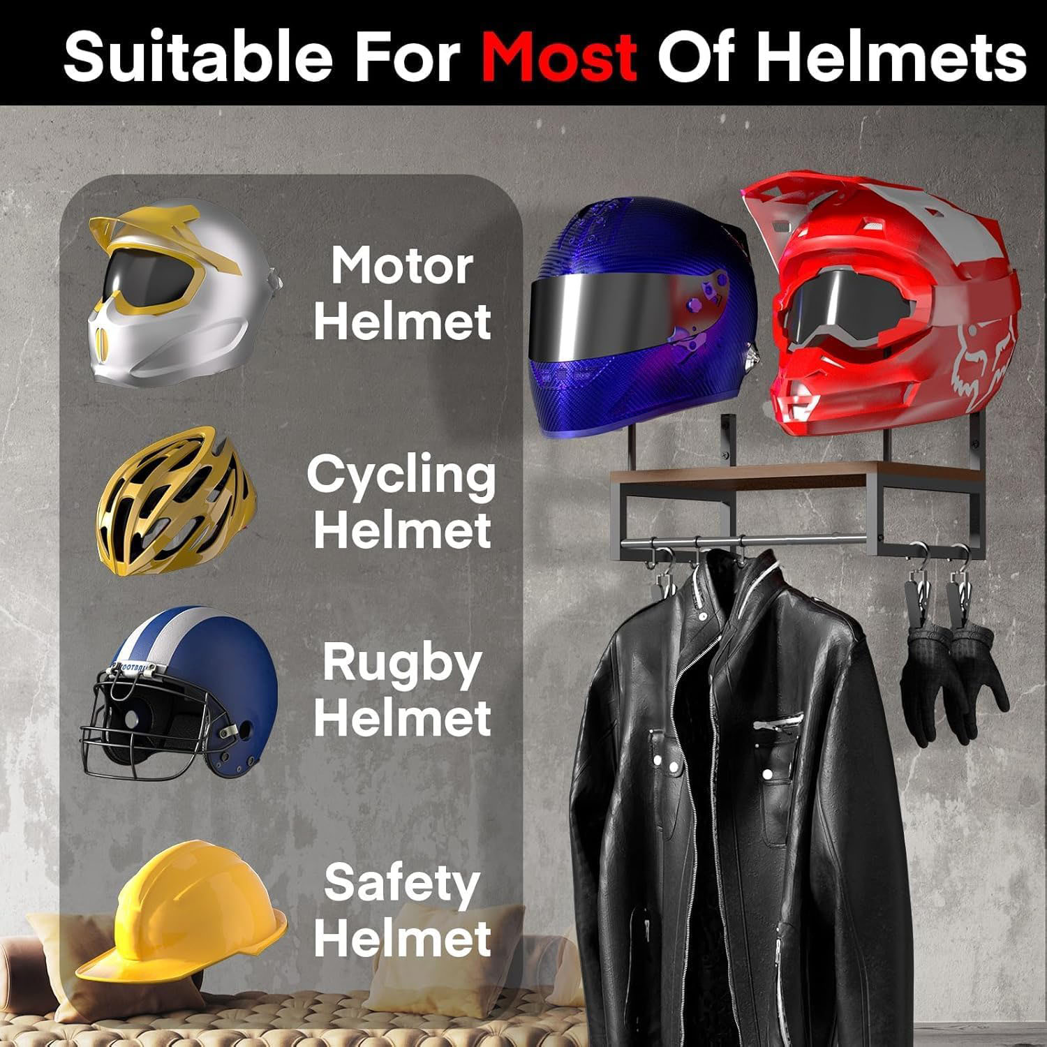 Wooden Motorcycle Helmet Wall  - огляд і ціна Woodworking Show